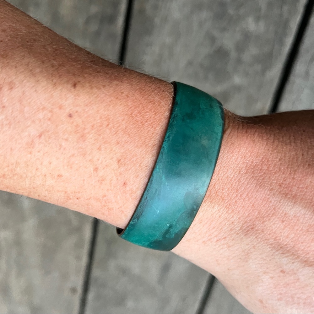 Antique look  green cuff bracelet